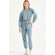 Jillian Cropped Sweatshirt & Jogger Set