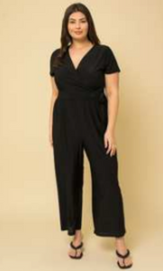 Surplice Cropped Jumpsuit