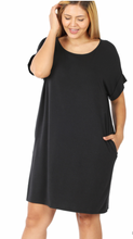 Load image into Gallery viewer, Curvy Round Neck Pocket Dress