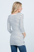 Load image into Gallery viewer, Striped Nursing Top-3/4 Sleeve