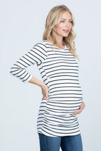 Load image into Gallery viewer, Striped Nursing Top-3/4 Sleeve