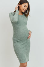 Load image into Gallery viewer, Maternity Ribbed Sweater Dress