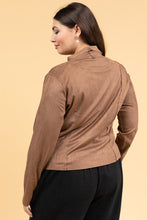 Load image into Gallery viewer, Faux Suede Draped Cardigan