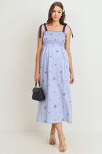 Load image into Gallery viewer, Stipe and Floral Maternity Midi Dress