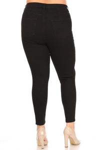 THE DEB-High Rise Ankle Skinny Jeans (Black)