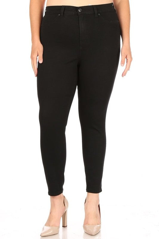 THE DEB-High Rise Ankle Skinny Jeans (Black)