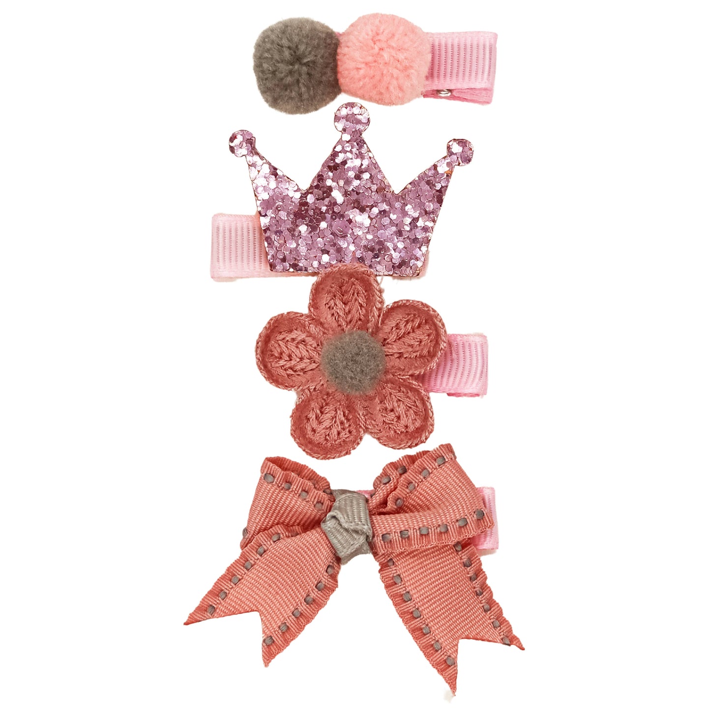 Pink Mini Hair Clip Set for Toddler Girls