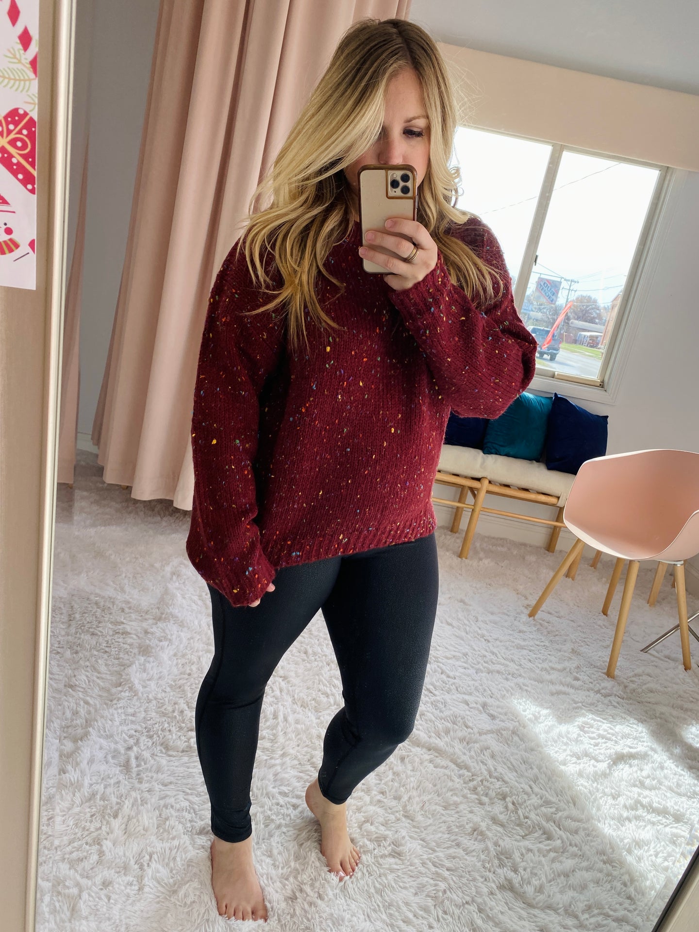 Wine Confetti Sweater