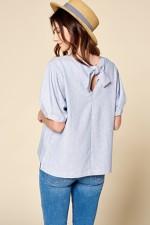 Linen Bubble Sleeve Top