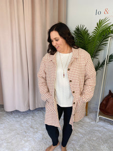 Houndstooth Button Coat