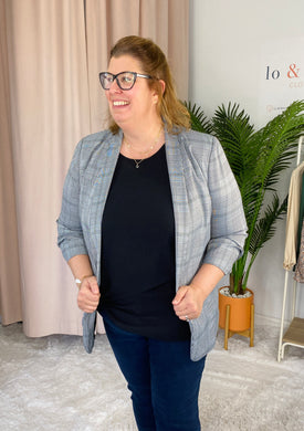 Curvy Plaid Blazer