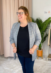Curvy Plaid Blazer