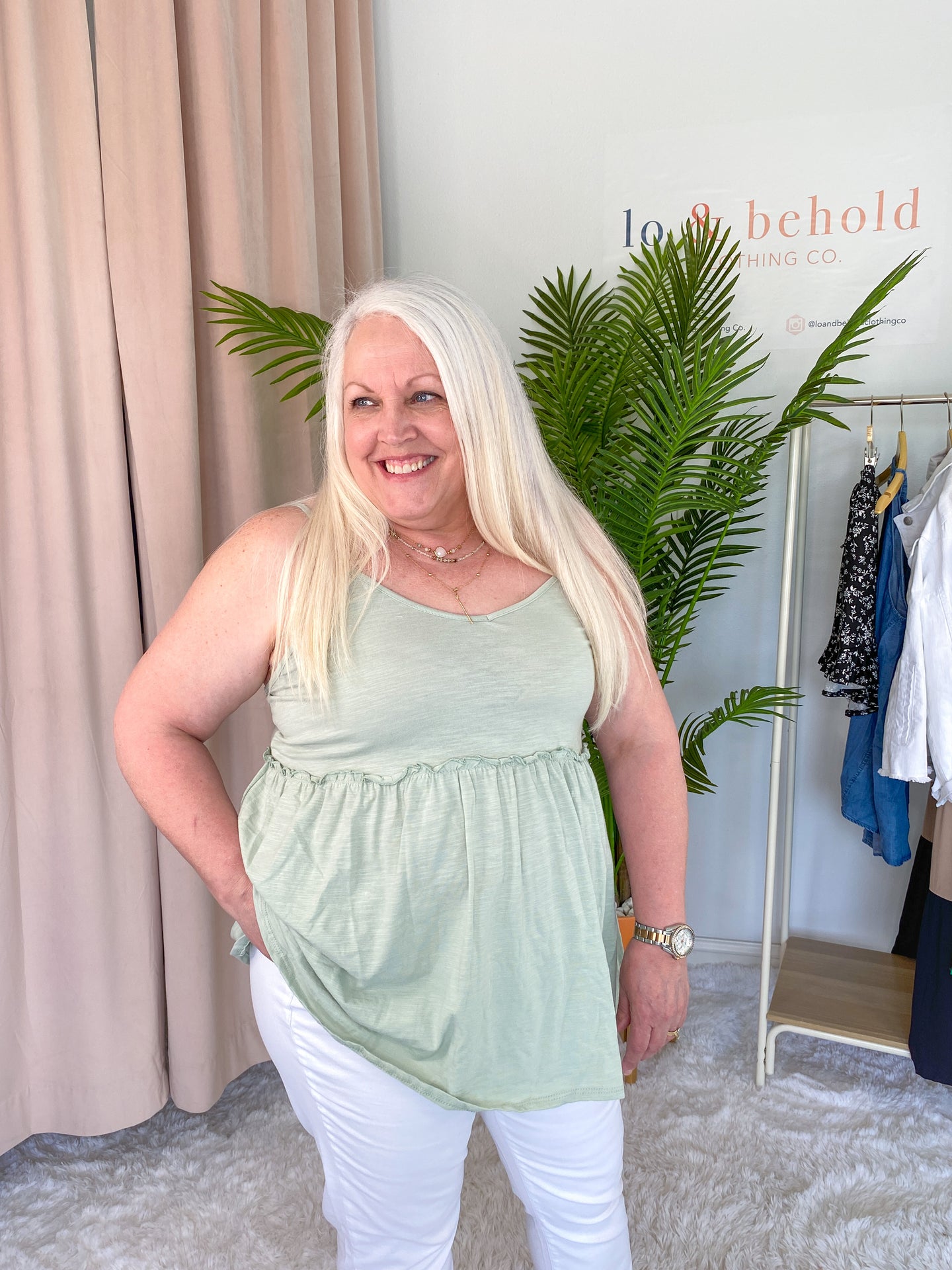 Curvy Smocked Bodice Tank