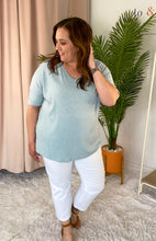 Load image into Gallery viewer, Curvy V Neck Ribbed Tee