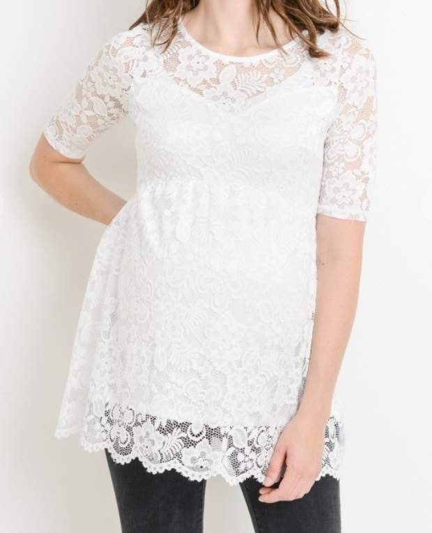 Floral Lace Maternity Top