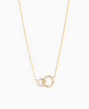 Load image into Gallery viewer, Delicate Double Circle Necklace, Pave Accent