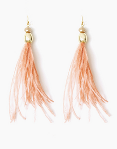 Long Rose Feather Earring