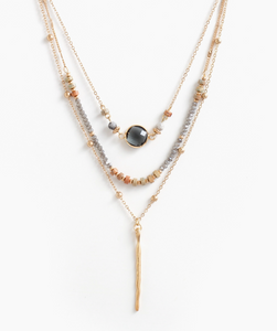 Triple Layer Necklace with Pendant
