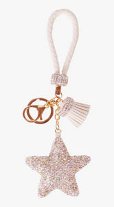 Diamond Star Charm Tassel Keychain