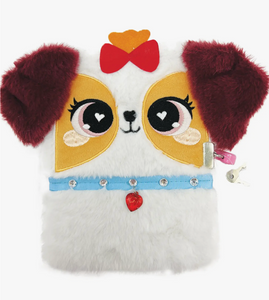 Fluffy Puppy Diary with Lock closure