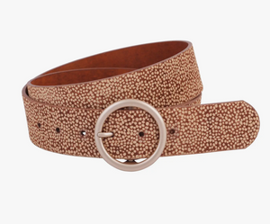 Leather Spotted Calf Hair Belt