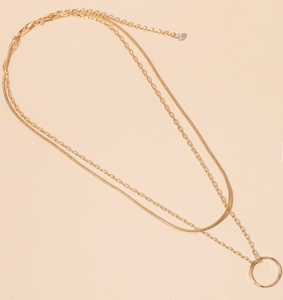 Layered Circle Link Necklace