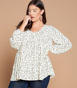 Leopard babydoll top