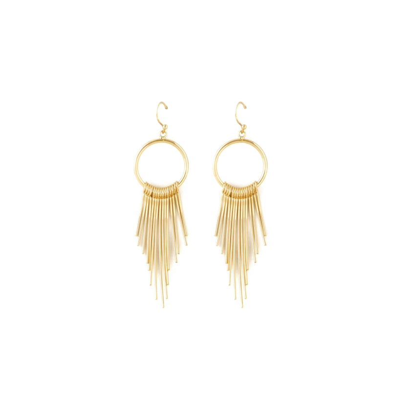 Circle & Curve earrings-Gold