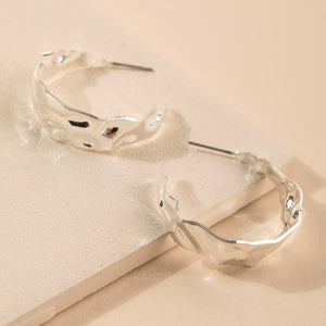 Textured Open Hoop Earrings