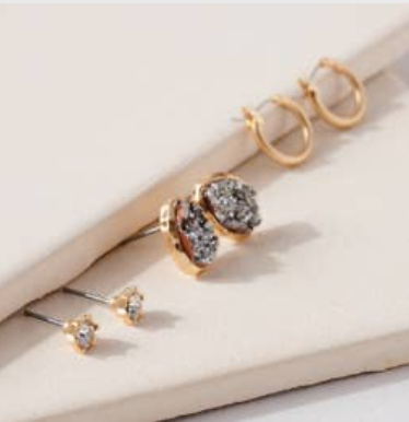Druzy Stud Set