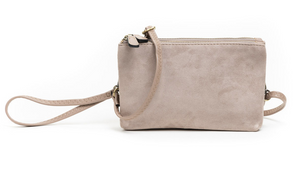 Dual Zip Suede Crossbody